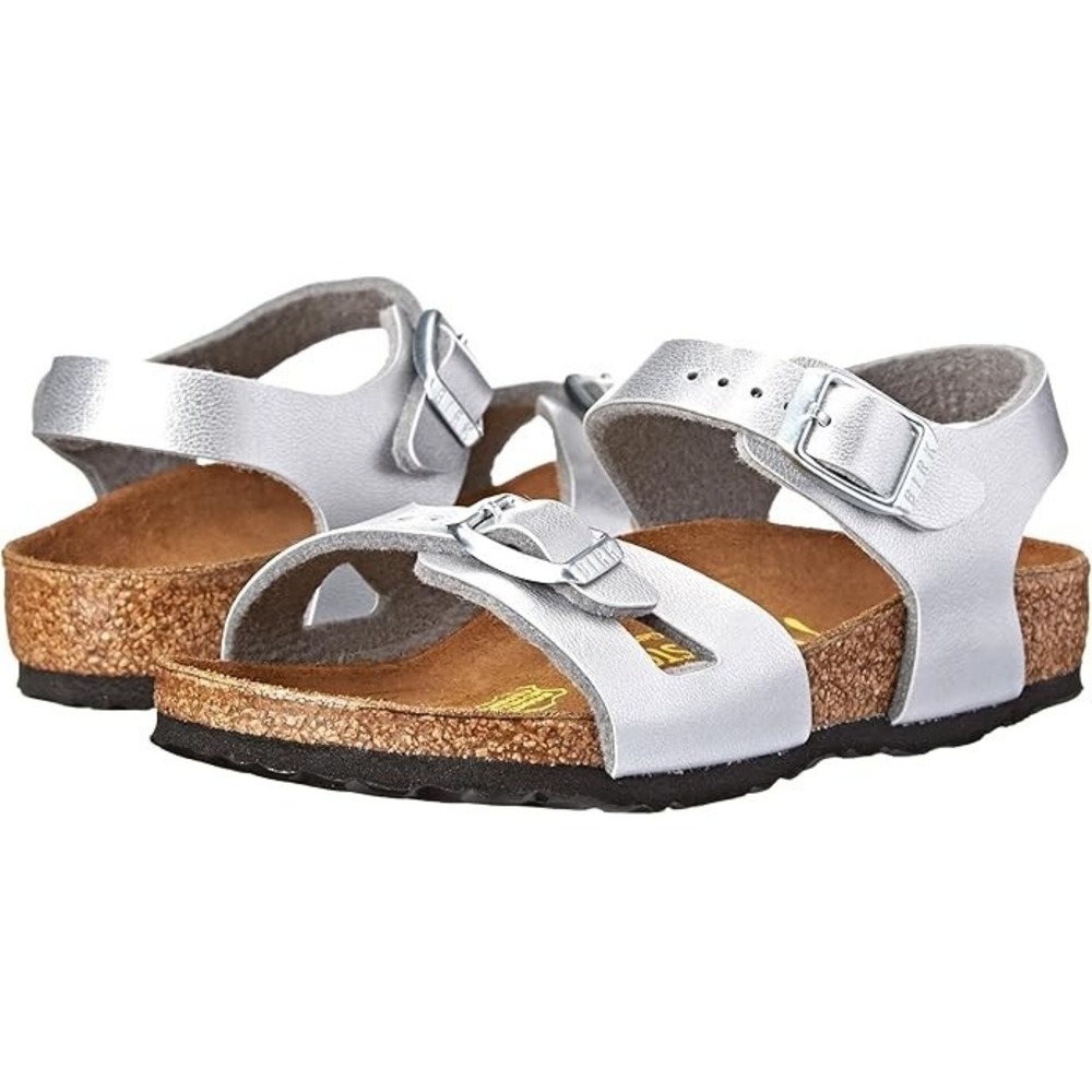 Birkenstock Rio Kids Silver Girls's Sandals 0731483 Little Kid 10,Eur 28,Narrow